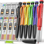 Nicpro 6 Pack Upgraded 3-IN-1 Carpenter Pencil Set by Nicpro