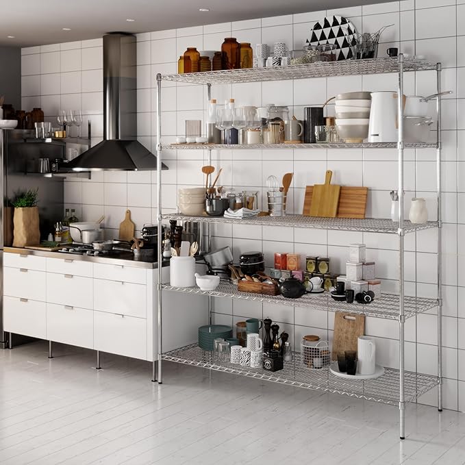 Regal Altair 24" Deep x 72" Wide x 86" Height Wire Shelving Kit | 5-Tier | NSF - Image 8