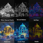 Fuxi Black Paper Sketchbook 9x12, 60 Sheets（90lb/150gsm） Hardcover Spiral Bound - Image 6
