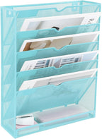 EASEPRES 6 Tier Mesh Hanging Wall File Organizer, Desk Vertical Mail Paper - Image 8