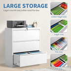 FLIXELIO File Cabinets 3 Drawer, Metal Office Storage Filing Cabinet - Image 4