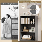 LOKO 4-Tier Bookcase with Storage Drawer, Modern Organizer Display Storage - Image 7
