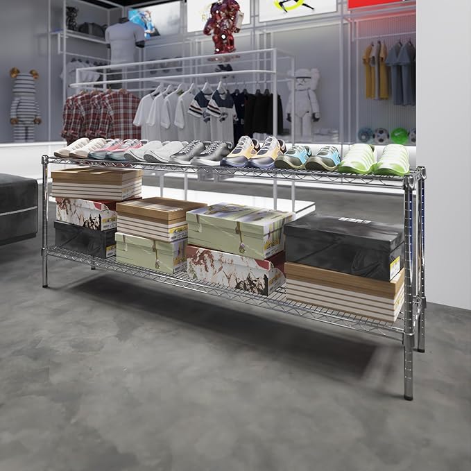 Regal Altair 14" Deep x 72" Wide x 27" Height Wire Shelving Kit | 2-Tier | NSF - Image 2