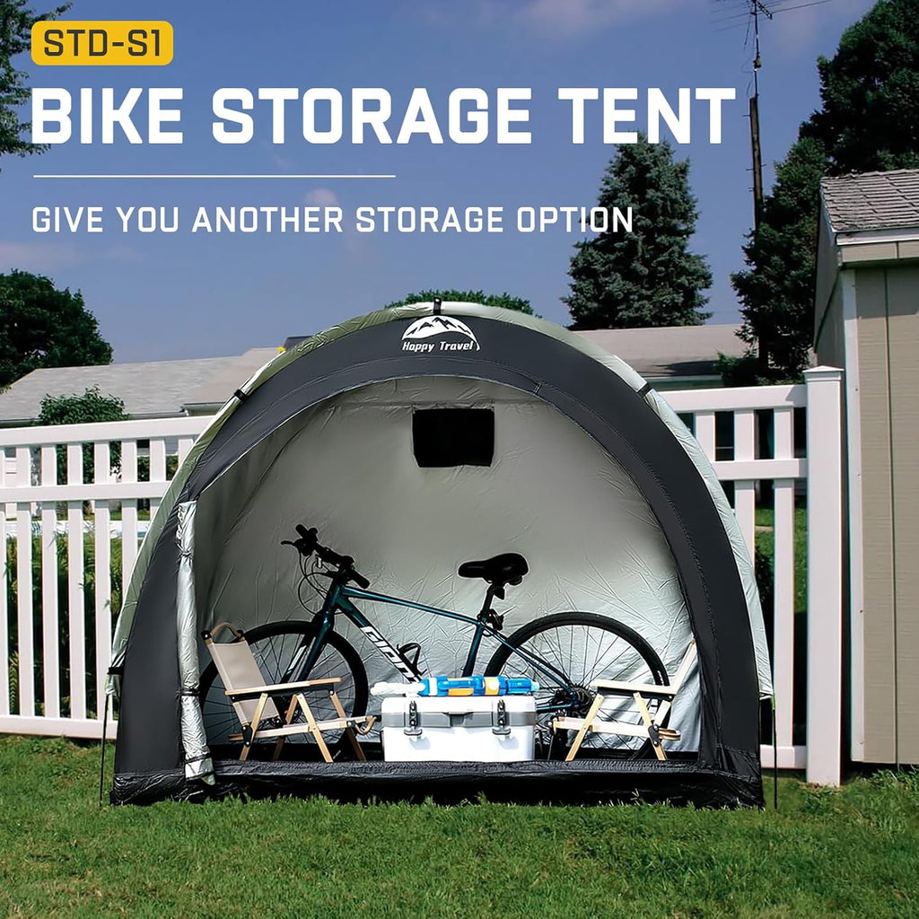 happy travel bike storage shed tent, outdoor portable on a desk or shelf
