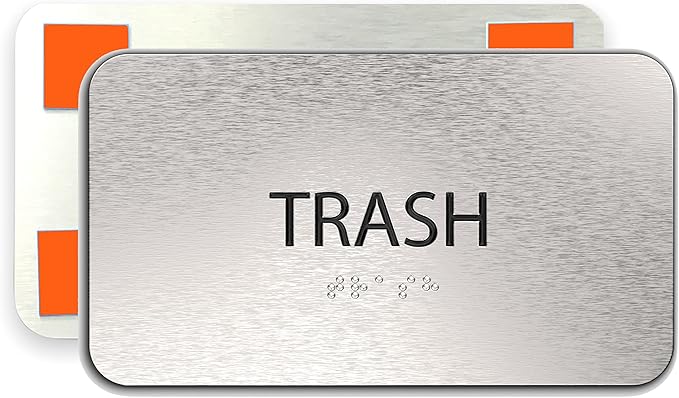 ADASigns Trash Sign 7”x4” by ADASigns