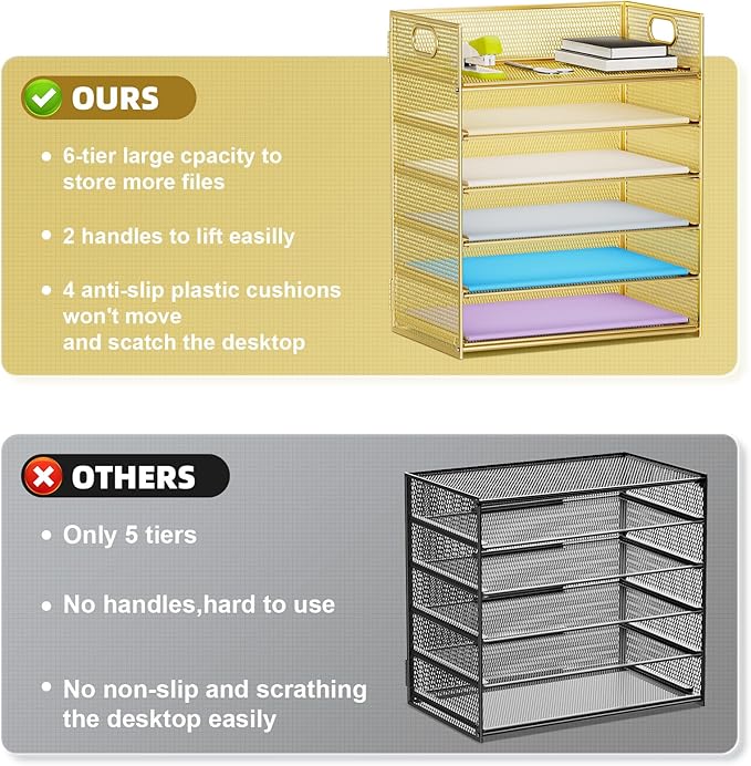 Marbrasse Paper Letter Tray Organizer - Image 2