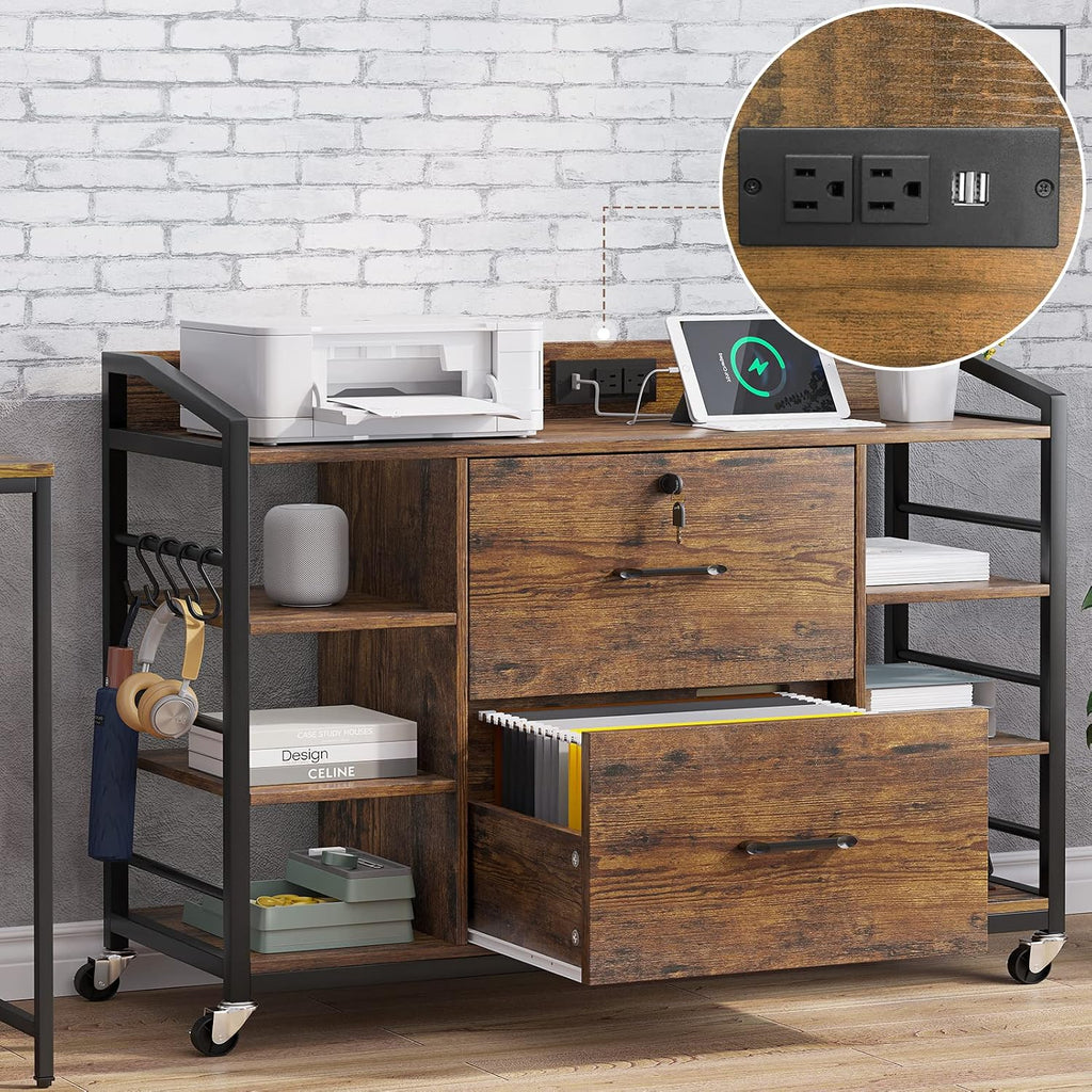 sedeta 44" file cabinet with lock, filing cabinet, side view