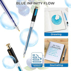 ZSCM Retractable Glitter Gel Pens, 12 Colors Large Capacity Blue Glitter - Image 5
