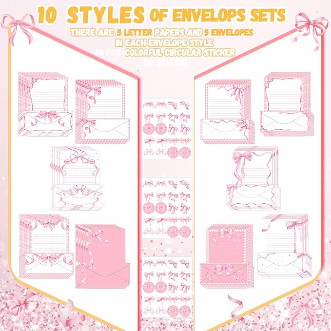 TaoBary 160 Pcs Stationery Paper Set 50 Double Sided Stationery Papers - Image 4