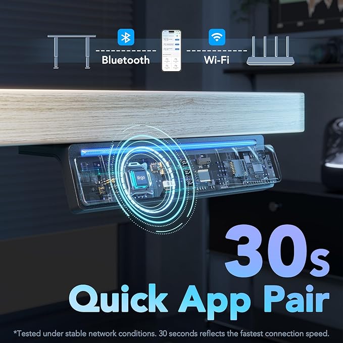 HUANUO One-Piece AI-Powered Electric Standing Desk, Smart APP, Work - Image 7