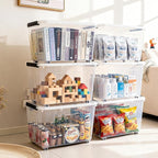 Citylife 82 QT Clear Plastic Storage Bins - Image 6
