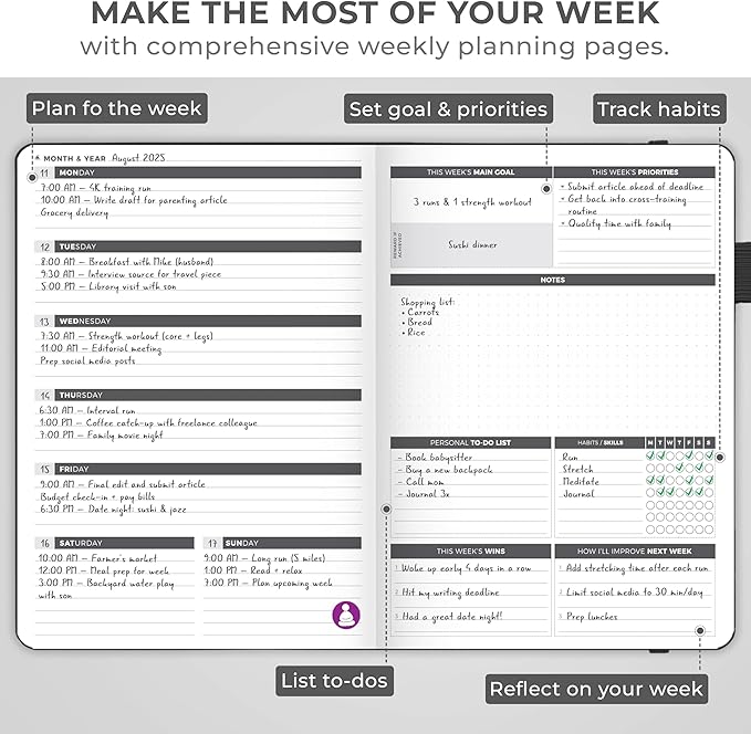 Clever Fox Planner Large – Undated Weekly & Monthly Planner - Image 6