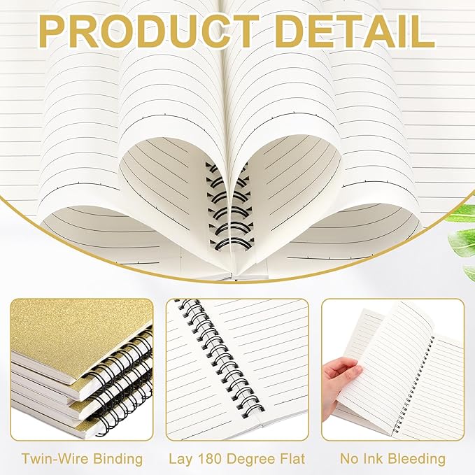 Yahenda 6 Pcs Spiral Notebook Bulk A5 Journal Lined 8.3'' x 5.5'' Writing - Image 2