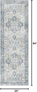 GENIMO Runner Rug 2x7, Machine Washable, Non Slip Vintage Hallway Runner Rug - Image 2