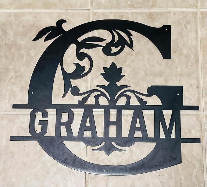 Personalized Metal Name Signs, Split Letter Monogram Wall Decor, Custom Last - Image 4