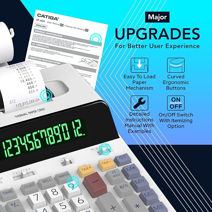 CATIGA 12 Digit Thermal Printing Calculator - Image 4