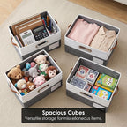 PRANDOM Storage Bins with Lids Linen Fabric Foldable Storage Boxes Organizer - Image 6