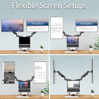 mountup dual monitor and laptop mount, adjustable monitor on a desk or shelf