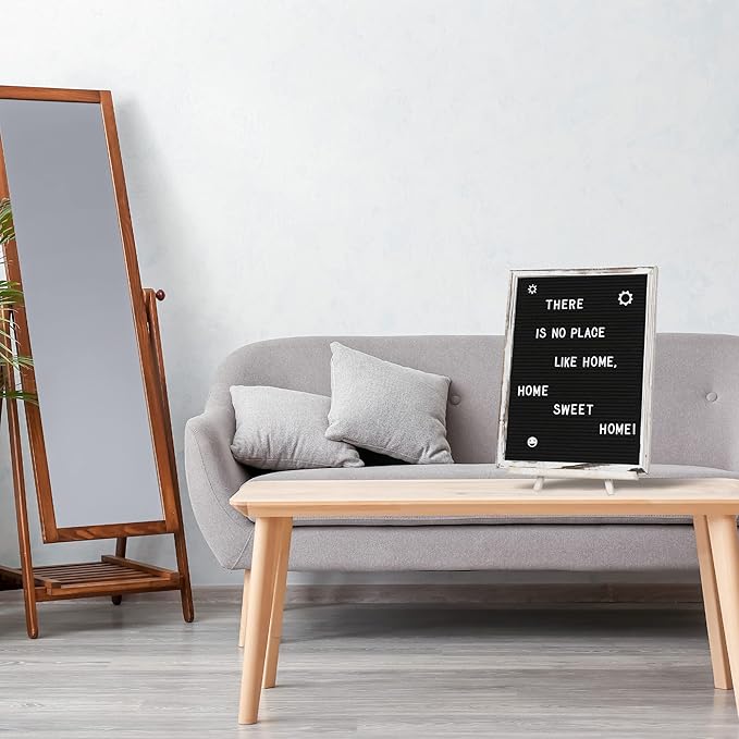 Felt Letter Board with Rustic Vintage Frame and Stand 12x16 inch, Numbers and - Image 6