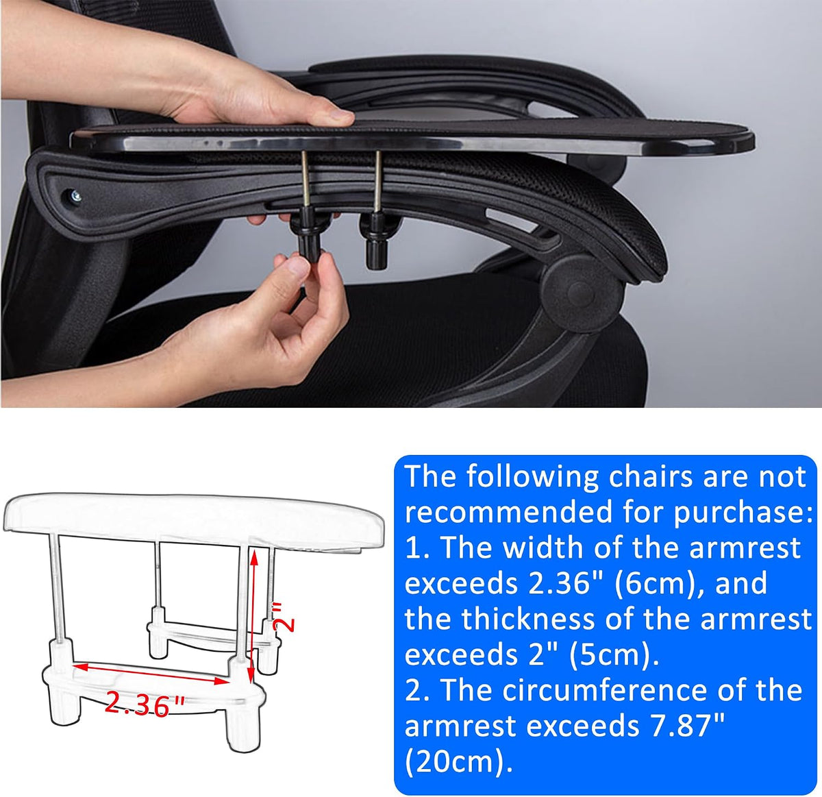 LL-COEUR Arm Support Wrist Rest for Table and Chair, Ergonomic Armrest Desk E...