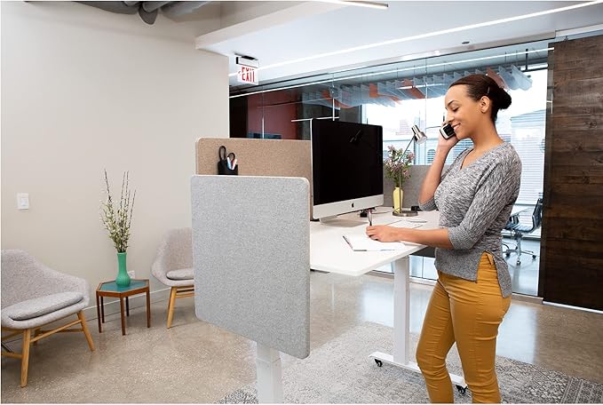 Stand Up Desk Store ReFocus Clamp-on Acoustic Desk Divider Privacy Panel That - Image 8