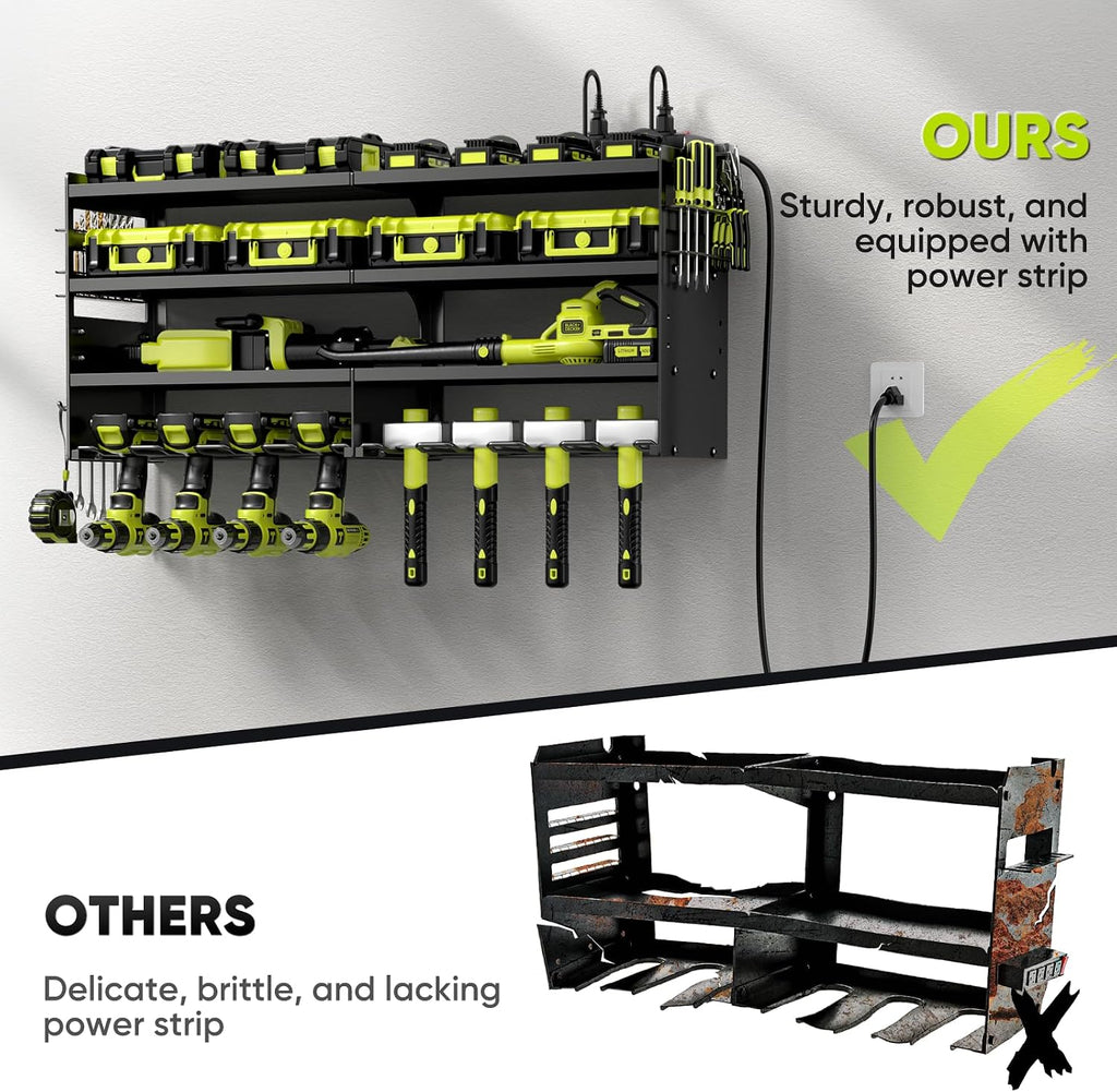 pokipo large power tool organizer wall mount with, side view