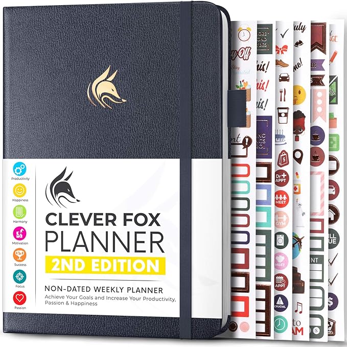 Clever Fox Planner 2nd Edition – Colorful Weekly & Monthly Goal Planner by CleverFox