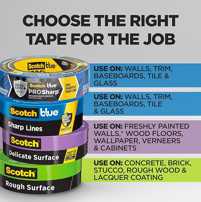 ScotchBlue PROSharp Painter's Tape 1 Inch Wide 1 Roll Blue Tape Protects - Image 9