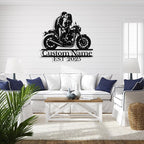 Custom Motorcycle Couple Metal Signs Personalized Biker Couple Name Sign Custom - Image 3