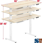SHW 55 x 28 Inches Electric Height Adjustable Standing Desk - Image 3