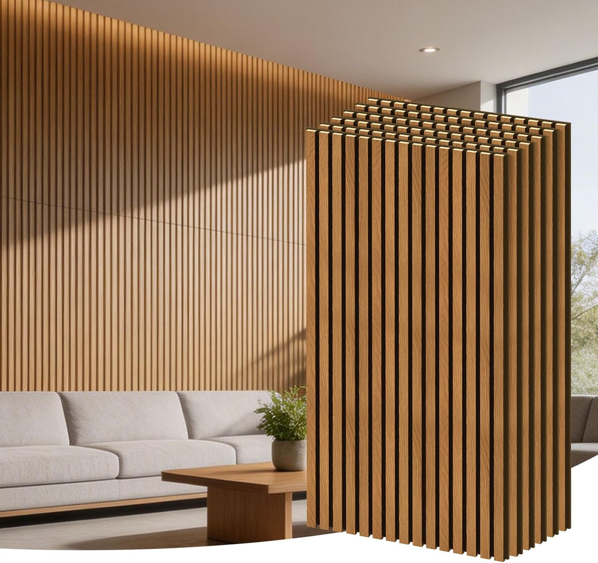 ritollo 6-pack wood slat wall panels, 46.5 sq, main product view