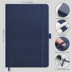RETTACY Bullet Dotted Journal Notebook, 256 Pages, A5 Medium Size, Leather - Image 2