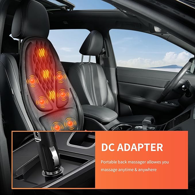 comrelax Back Massager with Heat, Seat Massager with 8 Powerful Vibration Motors - Image 4