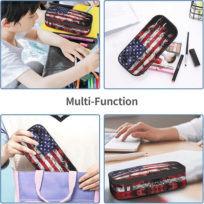 YIJIUWKIS Kids Pencil Case for Boys Girls, Usa Flag Style Pencil Pouch Big - Image 5