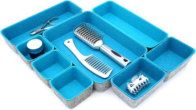 Welaxy desk drawer organizer tray felt storage bin - Image 6