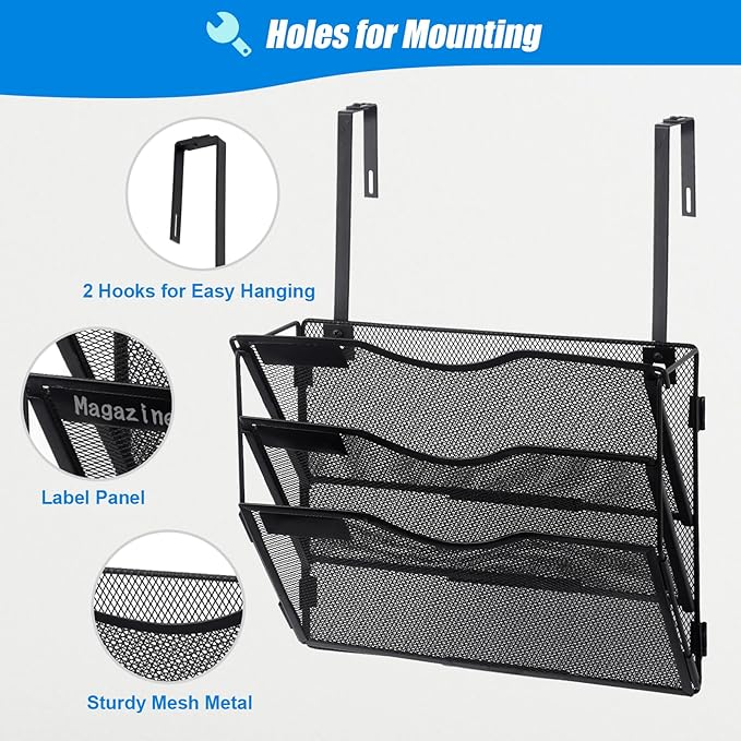 EASEPRES 3 Pocket Mesh Hanging Wall File Organizer - Image 3