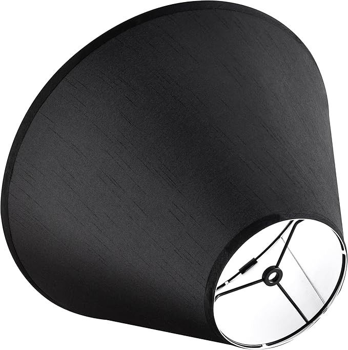 GO&SO Set of 2 Black Lamp Shade Fabric Large Lampshades, Barrel Lamp Shades 6.5 - Image 5