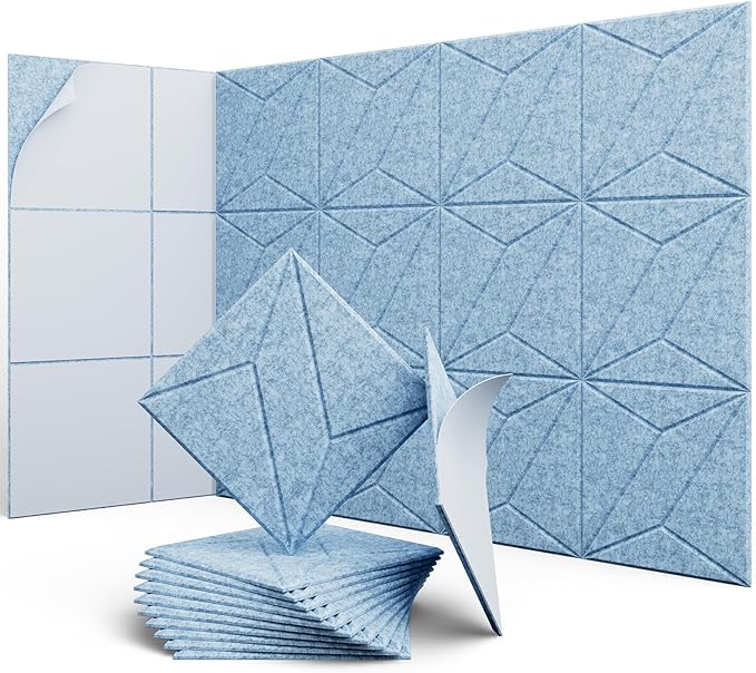 UNECHO 12 Pack 12" X 12" X 0.4" Acoustic Panels by UNECHOACOUSTIC