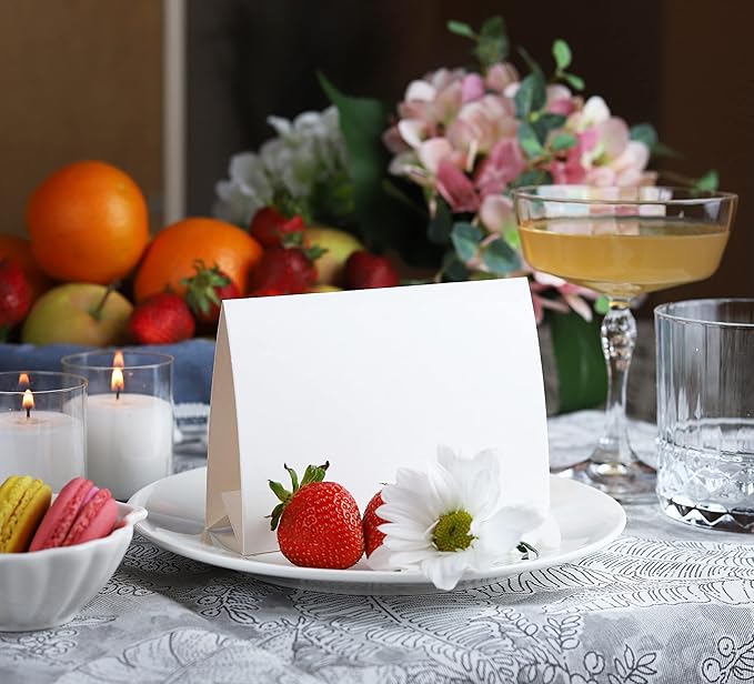 20 Pack White Blank Table Place Cards - Image 2