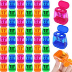 Aodaer 48 Pieces Manual Pencil Sharpeners Dual Hole Compact Sharpener by Aodaer