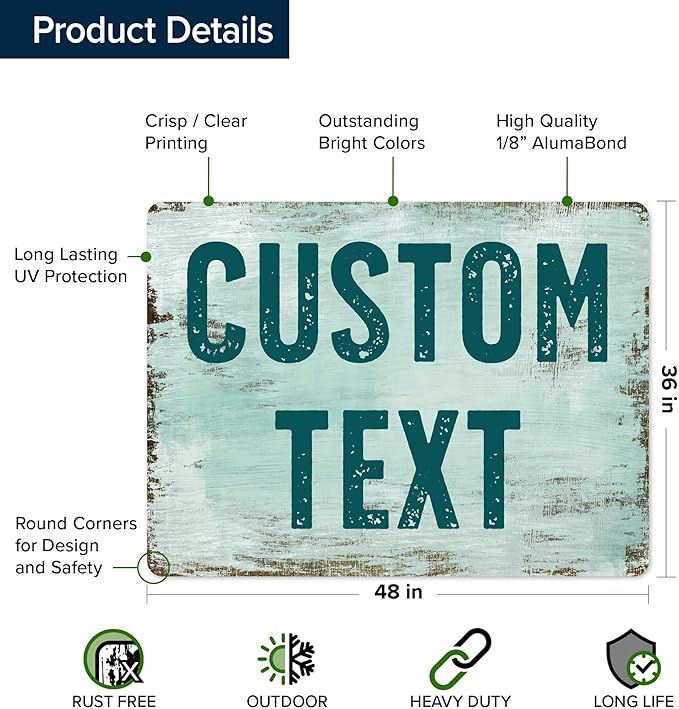 Custom Sign, Custom Street Sign, 11 Font Colors, 13 Font Styles, 4 Hole Options - Image 6