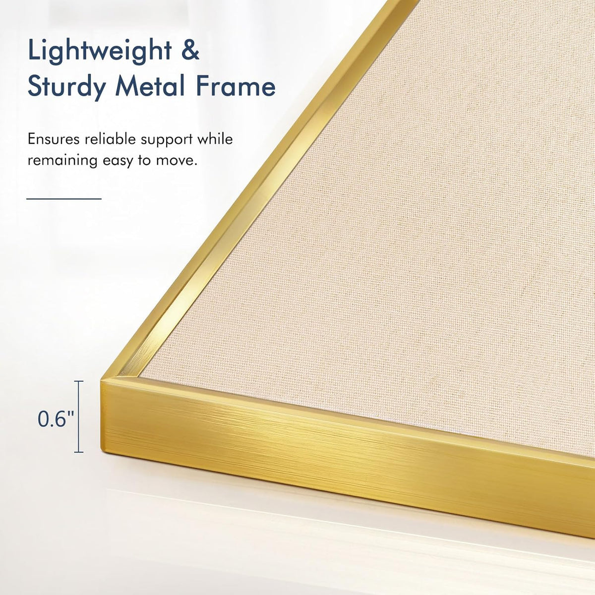 DOLLAR BOSS Linen Bulletin Board, 24'' x 18'', Golden Frame, ...