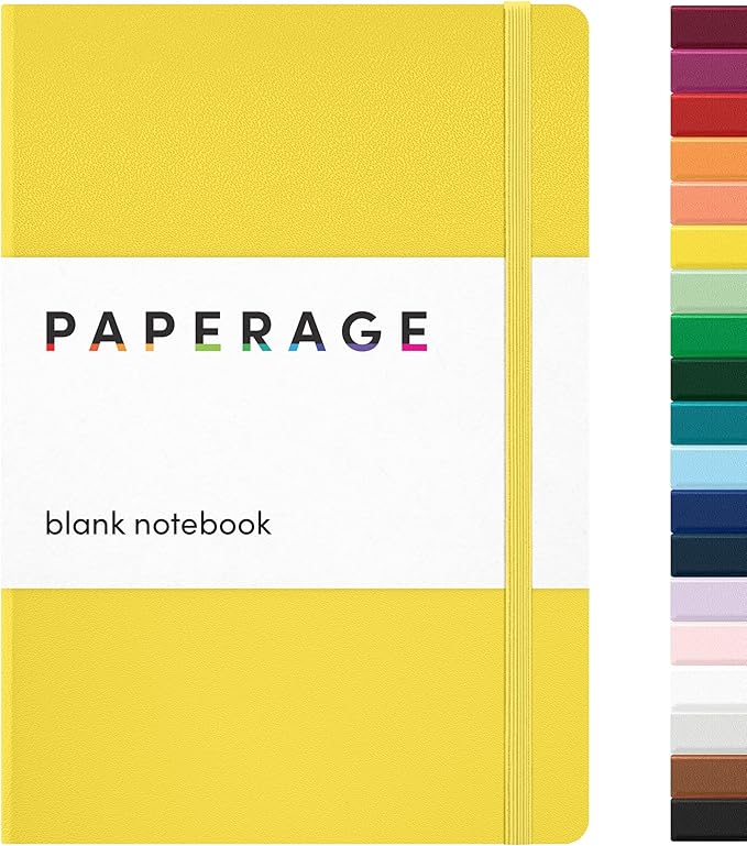 PAPERAGE Blank Journal Notebook, 160 Pages, Medium 5.6 in x 8 in by PAPERAGE