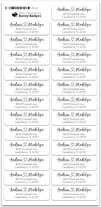 Personalized Return Address Labels - Custom Address Stickers on Sheets for Wedding Invitations (100-1000 Labels)