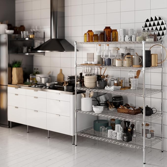 Regal Altair 24" Deep x 48" Wide x 64" Height Wire Shelving Kit | 5-Tier | NSF - Image 2