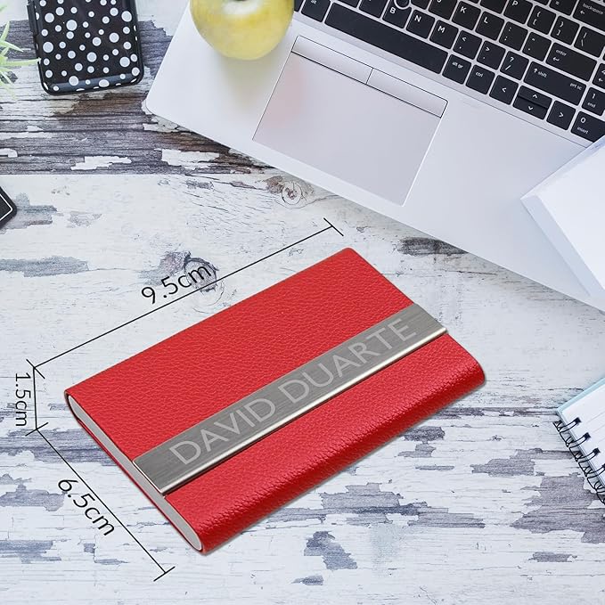 Taikuri Custom Business Card Holder Personalized Engraved Leather Business Card - Image 2
