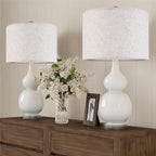GO&SO Natural Linen Medium Drum Lamp Shades 13" Top x 13" Bottom x 10" High - Image 9
