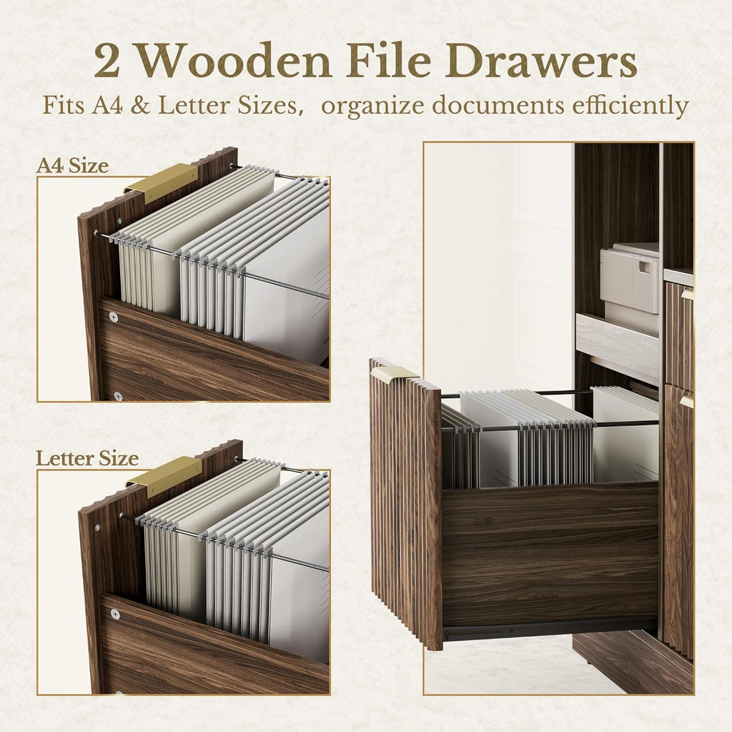 3 drawer file cabinet, fluted wood lateral filing, package contents
