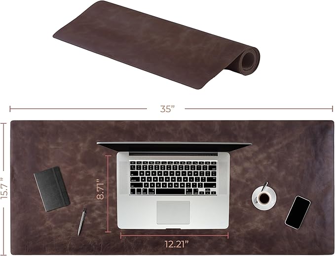 Node Leather Calfskin Leather Desk Pad – Executive Office Desk Mat - Image 5