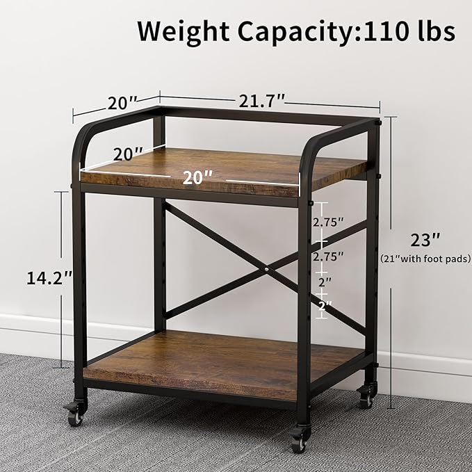 Vokumba 2 Tier Under Desk Printer Stand, Large Printer Table - Image 4